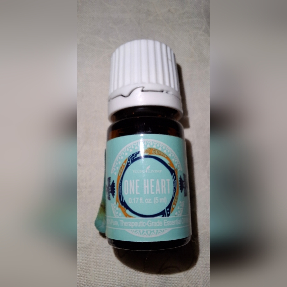 Young Living One Heart Oil with Blue and White Label